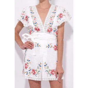 Zimmermann Embroidered Laelia Cross Stitch Top and Shorts